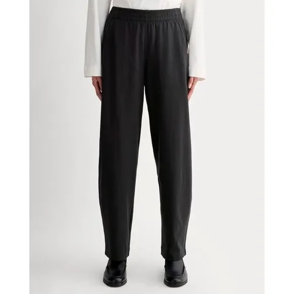 Everlane Everlane The Off-Duty Barrel Pant Black Organic Cotton Size XS NWT - Picture 3 of 13